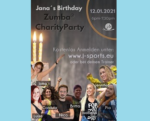Flyer für eine Zumba Charity Party zugunsten von PalliLev.